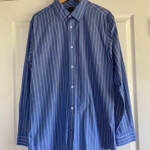GAP Blue and White Striped Dress Shirt